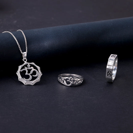 Silver Omkara Set For Him