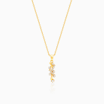 Golden Zigzag Pendant With Link Chain