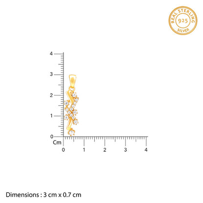 Golden Zigzag Pendant With Link Chain