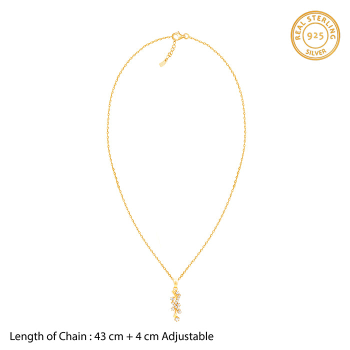Golden Zigzag Pendant With Link Chain
