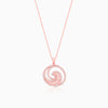Rose Gold Whirpool Pendant With Link Chain