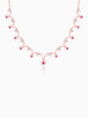 Rose Gold Royal Pink Floral Necklace