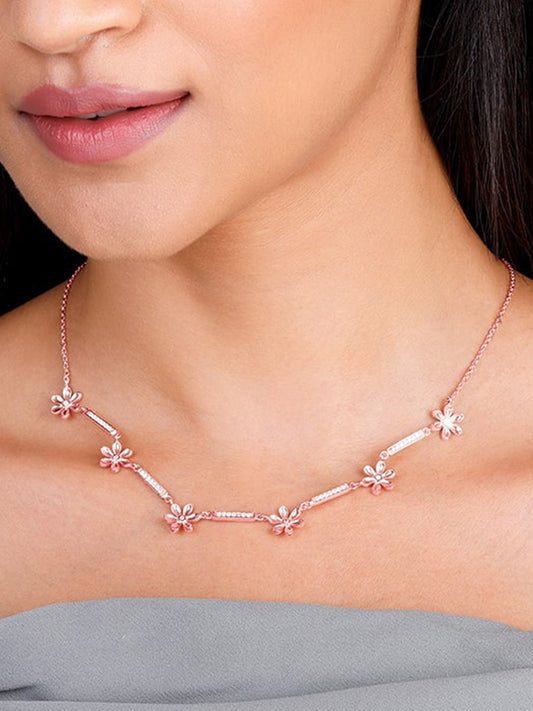 Rose Gold Flowery Bliss Necklace
