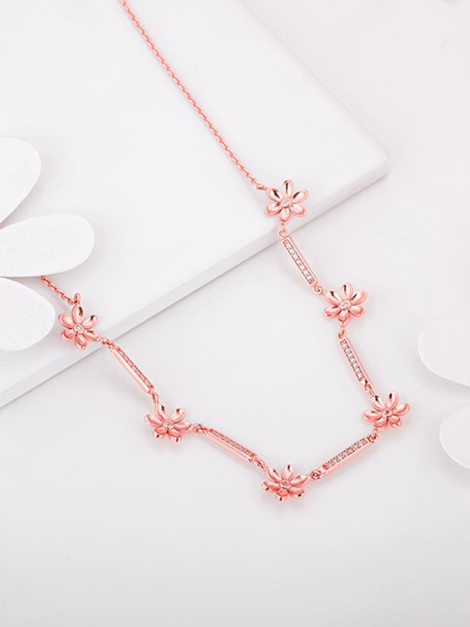 Rose Gold Flowery Bliss Necklace