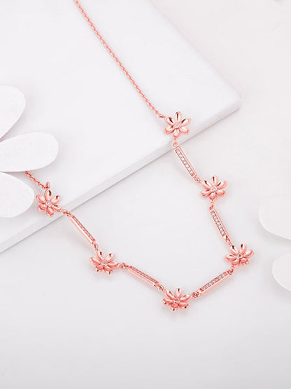 Rose Gold Flowery Bliss Necklace