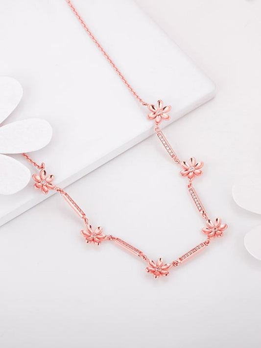 Rose Gold Flowery Bliss Necklace