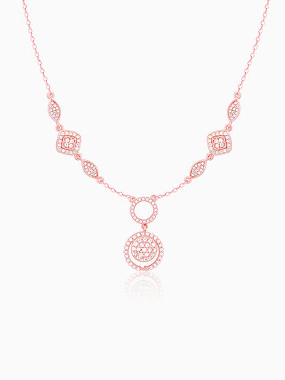Rose Gold Radiant Halo Necklace