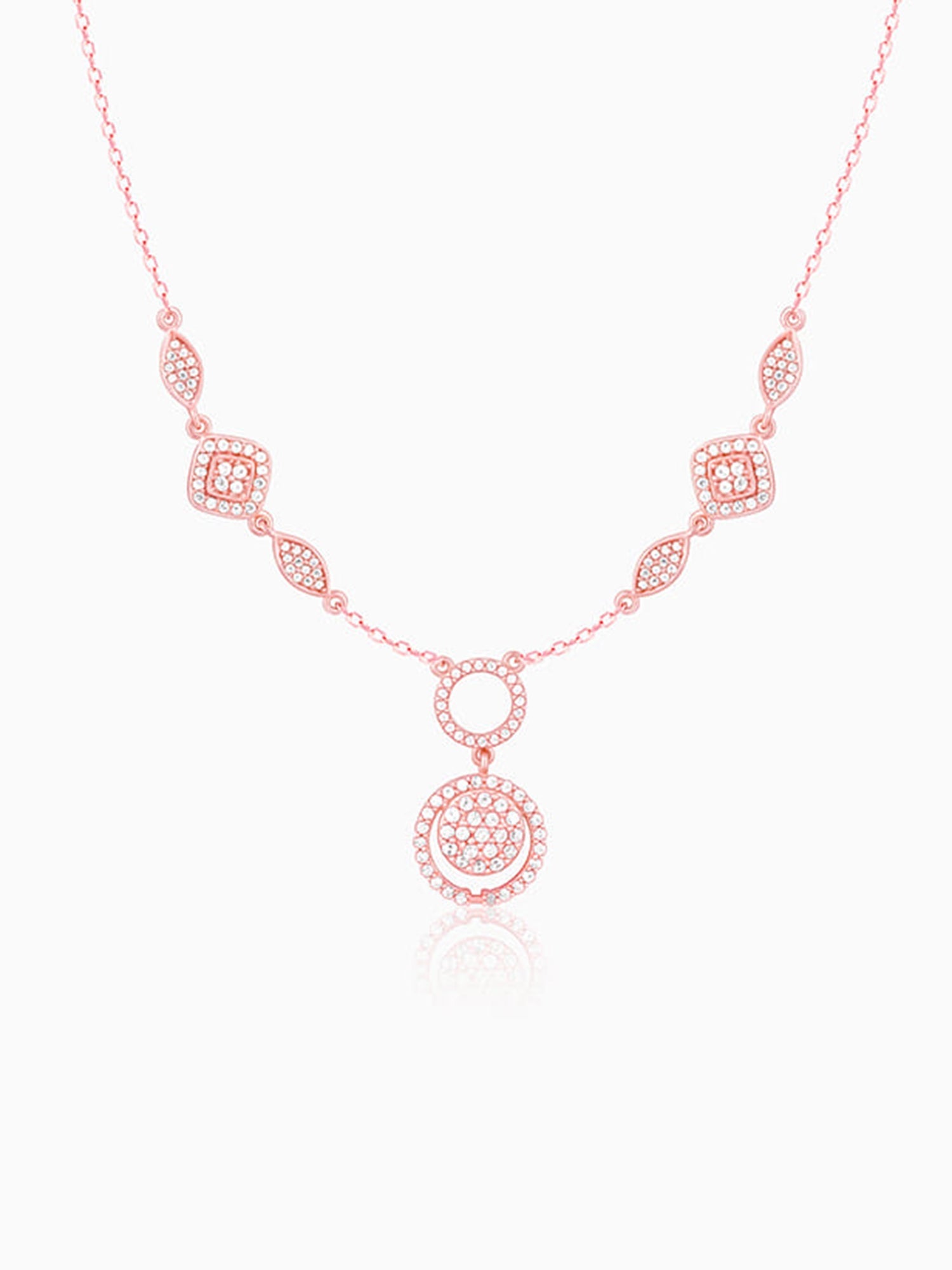 Rose Gold Radiant Halo Necklace