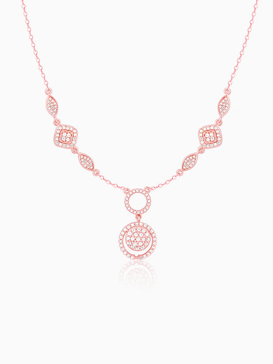Rose Gold Radiant Halo Necklace