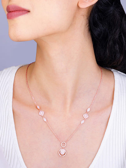 Rose Gold Radiant Halo Necklace