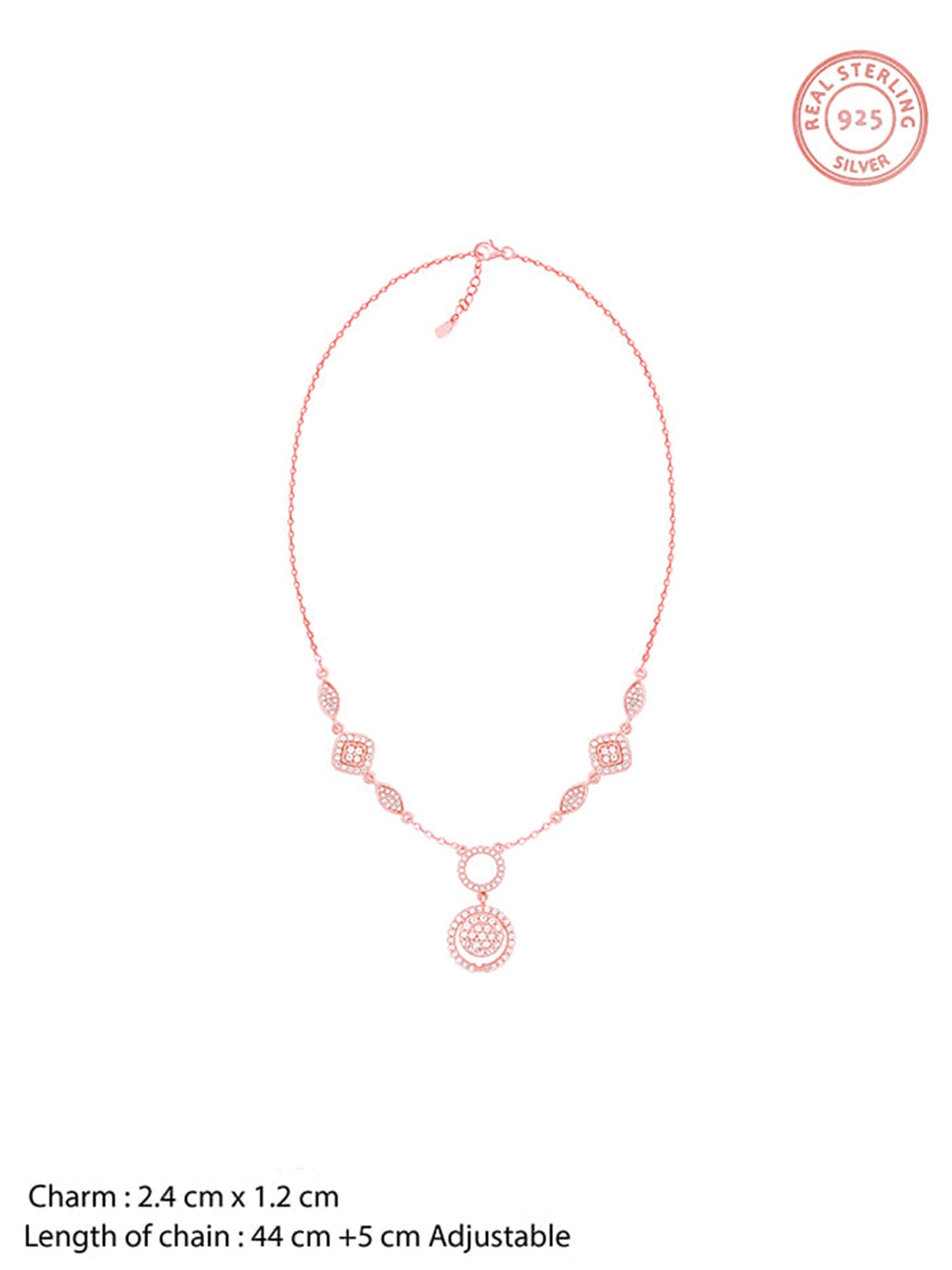 Rose Gold Radiant Halo Necklace