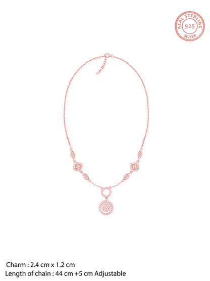 Rose Gold Radiant Halo Necklace