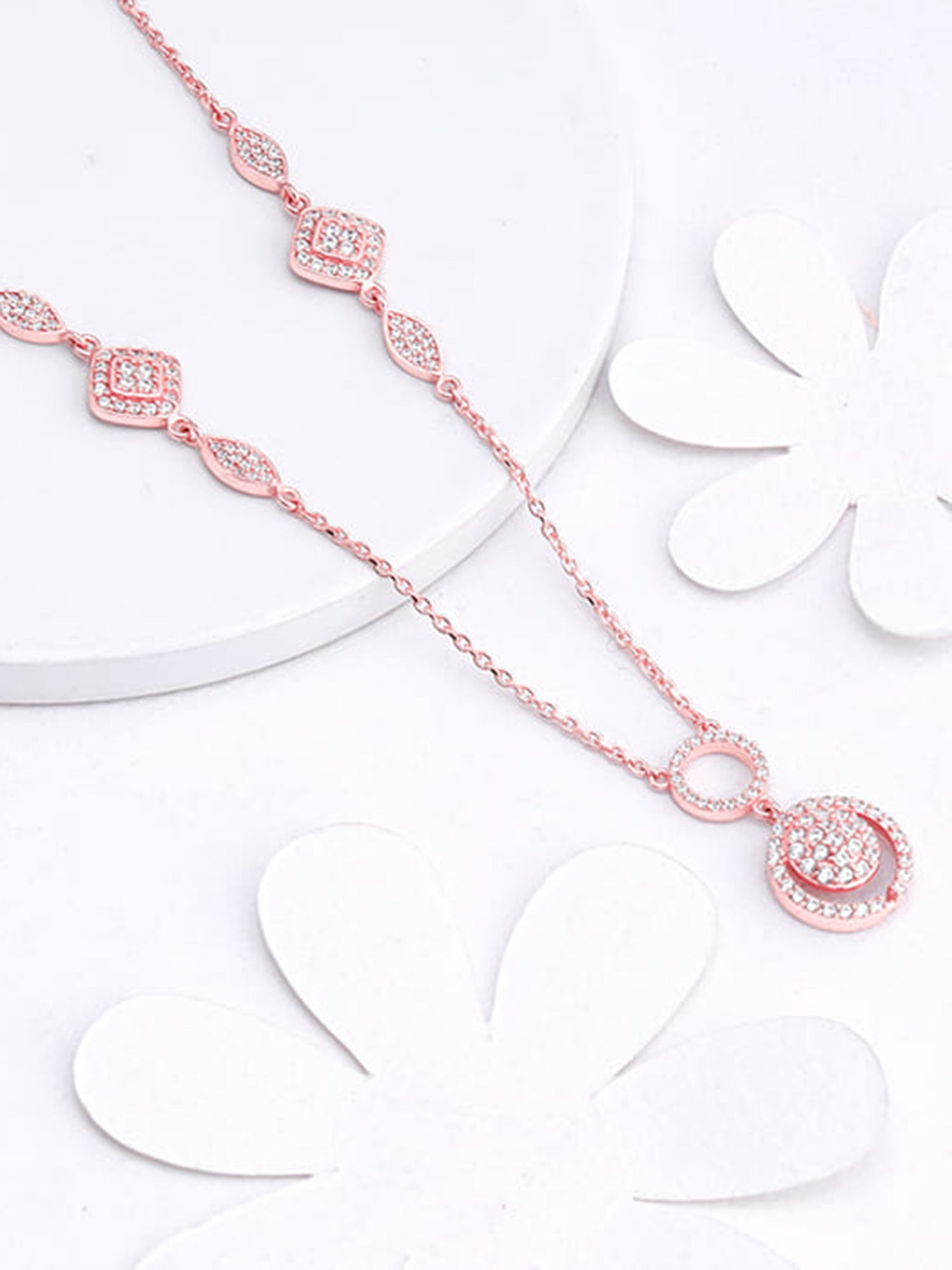 Rose Gold Radiant Halo Necklace