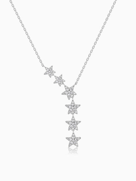 Silver Starry Drop Necklace