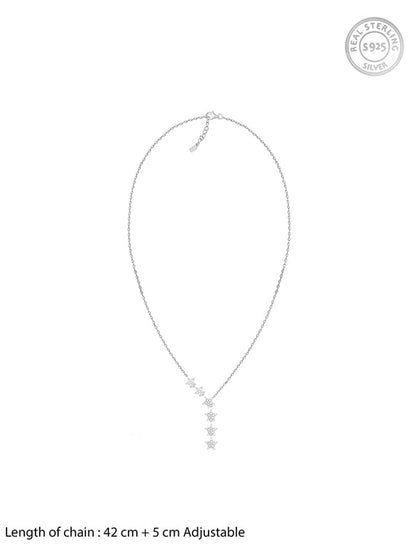 Silver Starry Drop Necklace