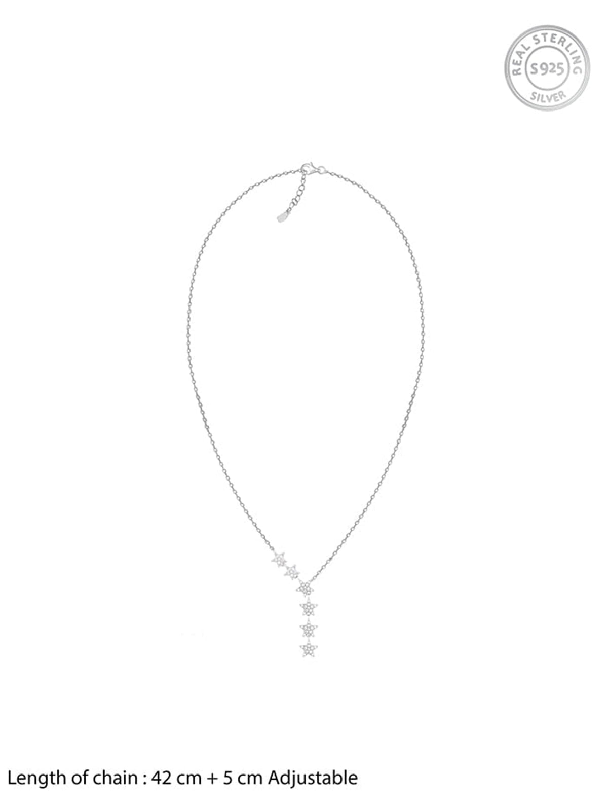 Silver Starry Drop Necklace