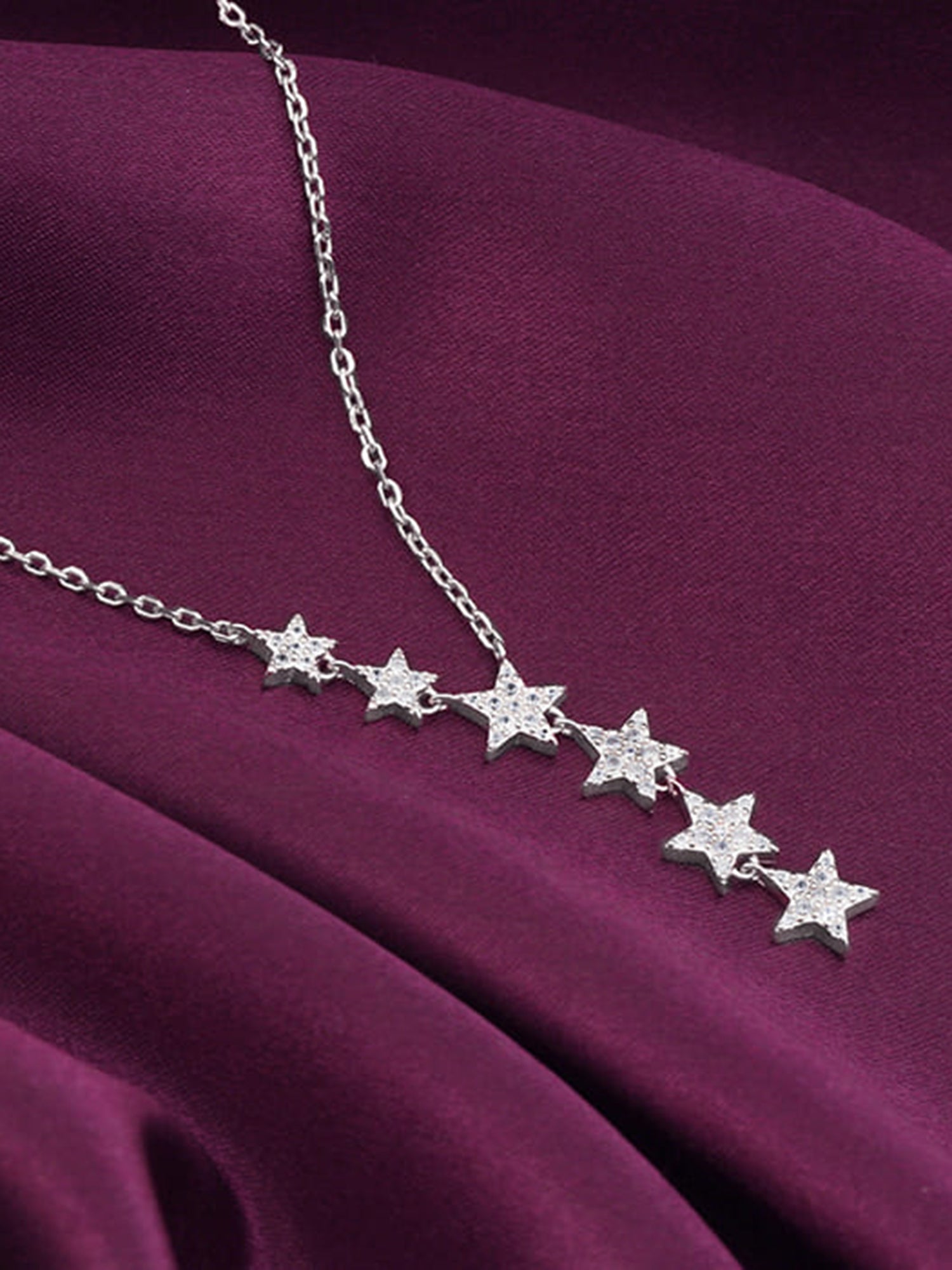 Silver Starry Drop Necklace
