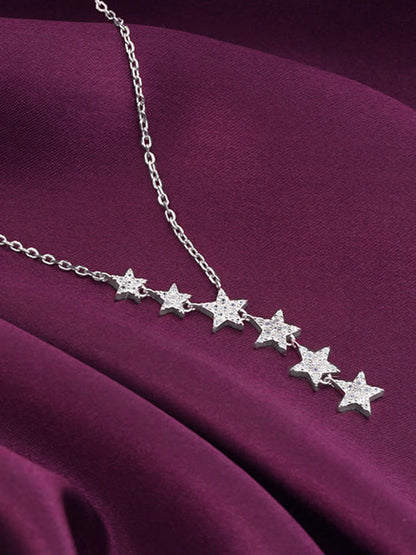 Silver Starry Drop Necklace