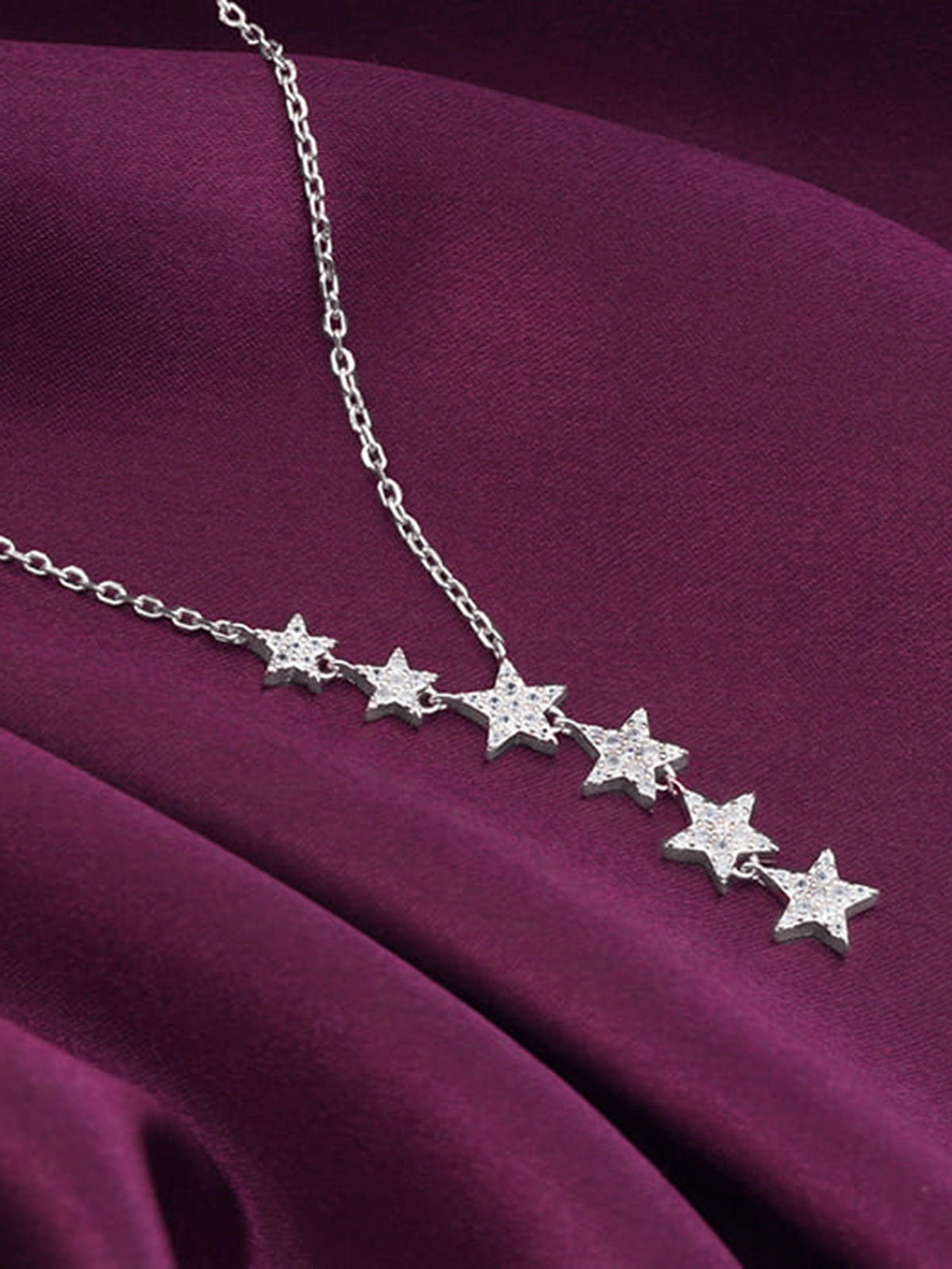 Silver Starry Drop Necklace