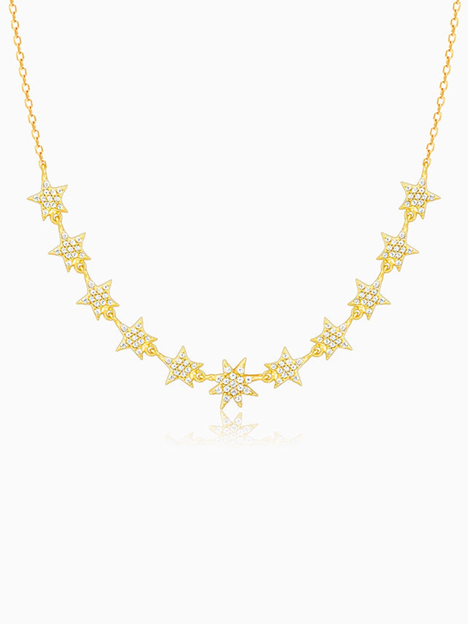 Golden Radiating Star Necklace
