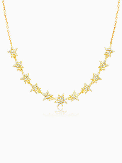 Golden Radiating Star Necklace