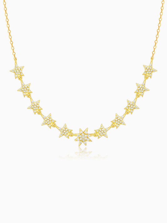 Golden Radiating Star Necklace