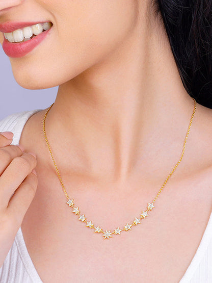 Golden Radiating Star Necklace