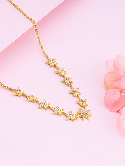 Golden Radiating Star Necklace