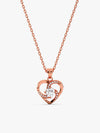Rose Gold Swirl Heart Pendant with Link Chain