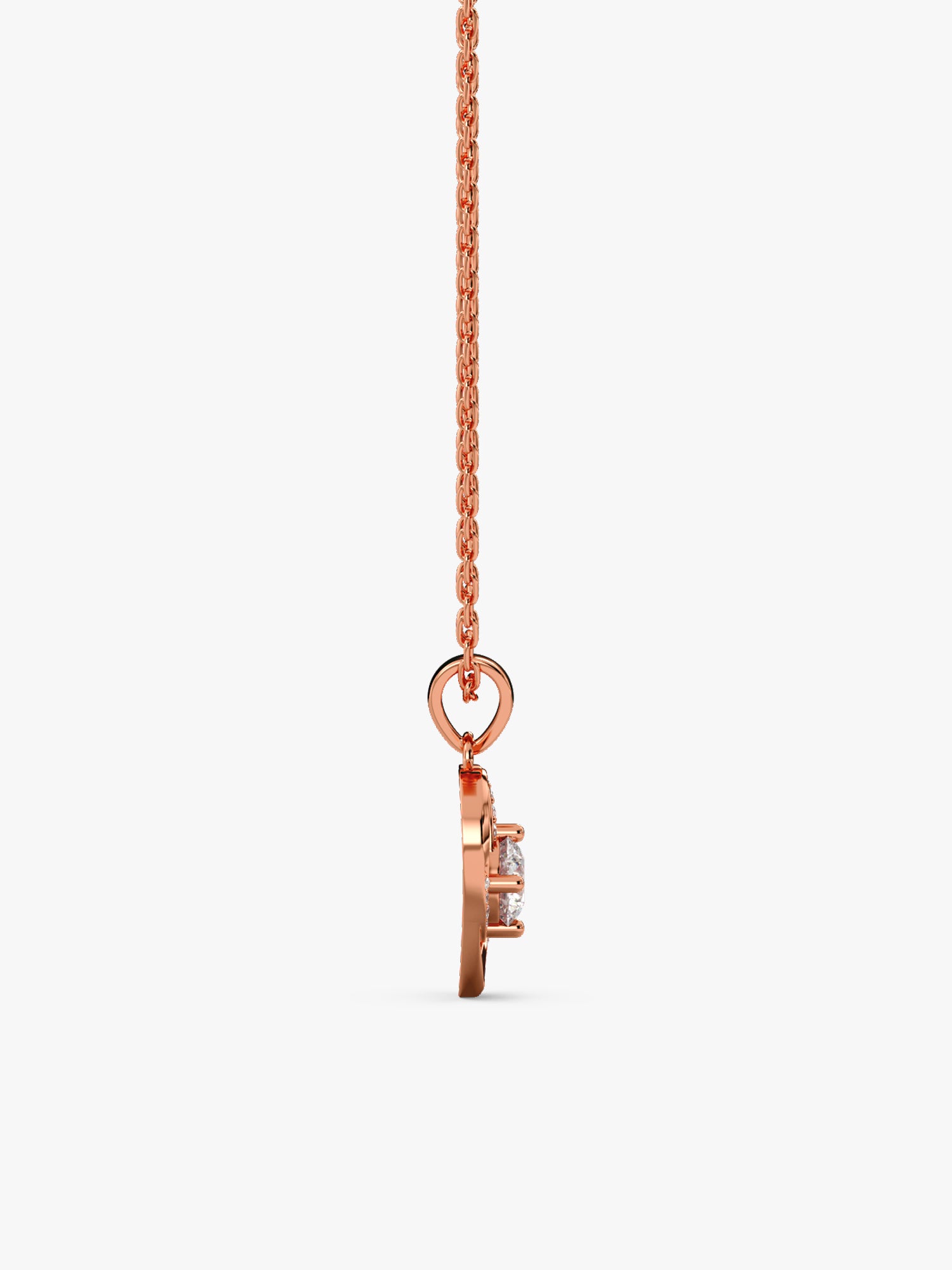 Rose Gold Swirl Heart Pendant with Link Chain