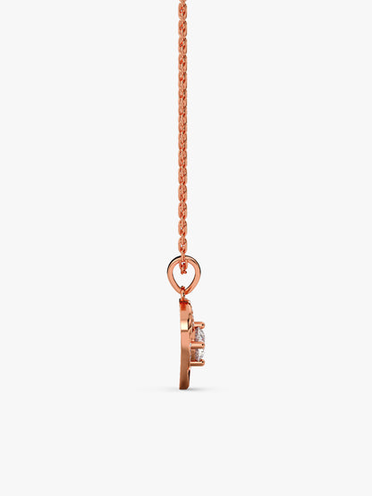 Rose Gold Swirl Heart Pendant with Link Chain