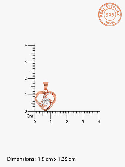 Rose Gold Swirl Heart Pendant with Link Chain