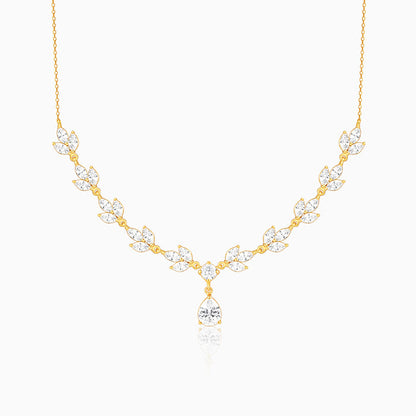 Golden Shimmering Floral Necklace