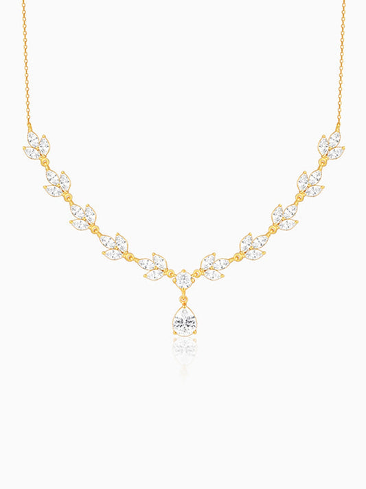 Golden Shimmering Floral Necklace