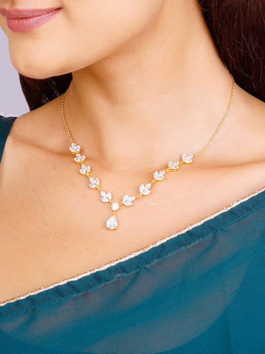 Golden Shimmering Floral Necklace