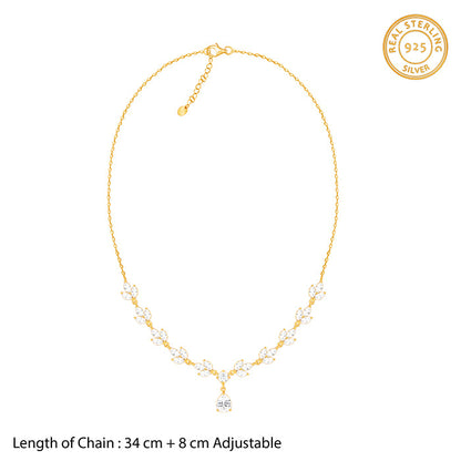 Golden Shimmering Floral Necklace