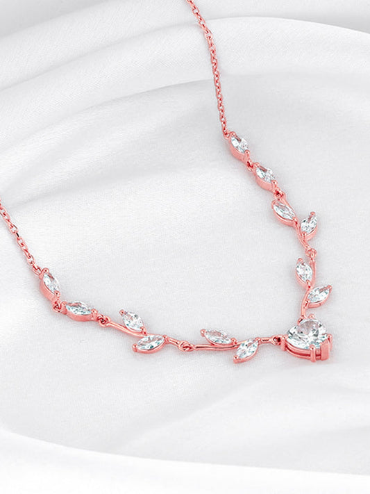Rose Gold Leafy Heart Necklace
