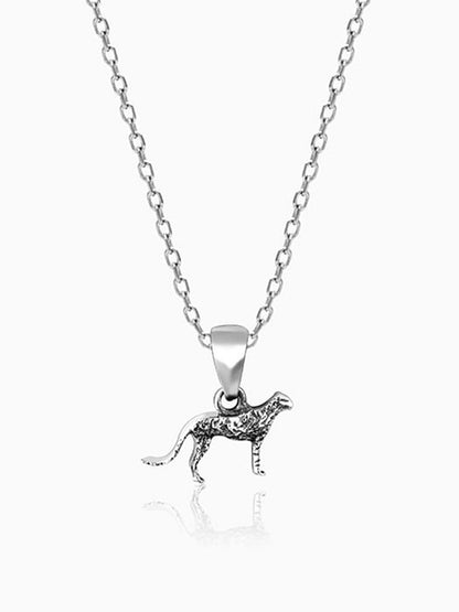 Silver Cheetah Pendant with Link Chain