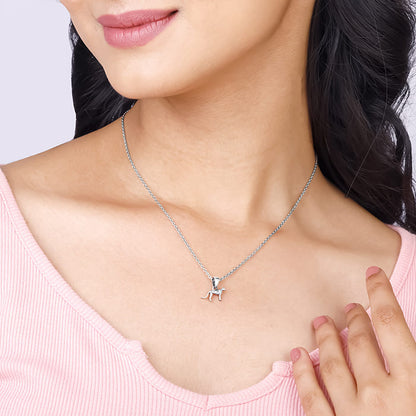 Silver Cheetah Pendant with Link Chain