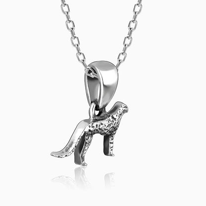 Silver Cheetah Pendant with Link Chain