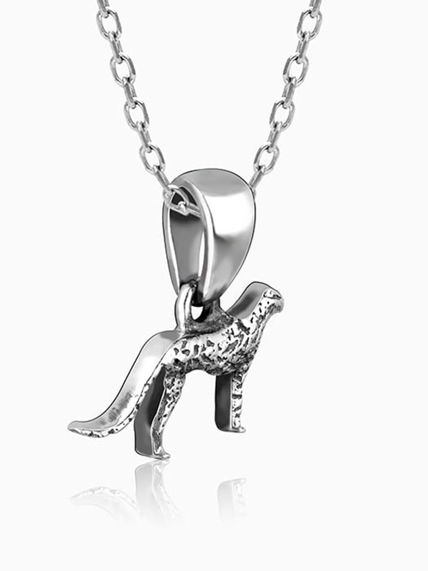 Silver Cheetah Pendant with Link Chain
