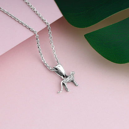 Silver Cheetah Pendant with Link Chain