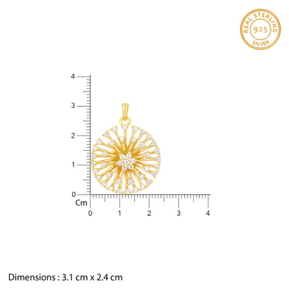 Golden Dandelion Pendant With Link Chain