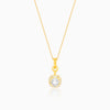 Golden Classy Solitaire Pendant With Link Chain