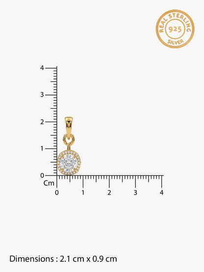 Golden Classy Solitaire Pendant With Link Chain