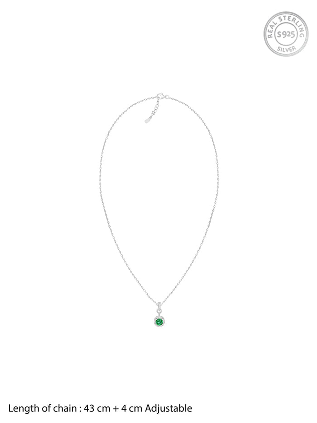 Silver Green Galaxy Pendant With Link Chain