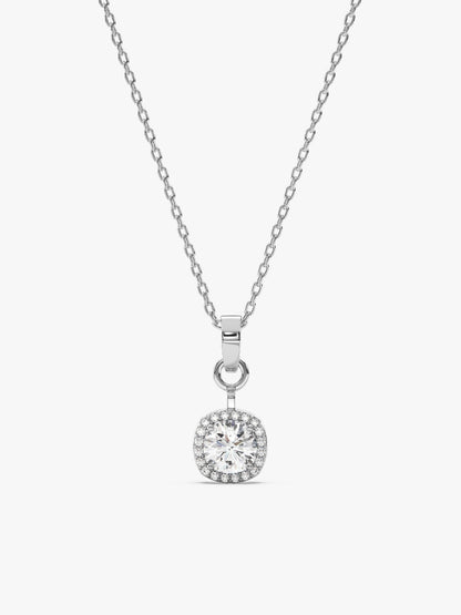 Silver Twilight Solitaire Pendant With Link Chain