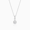 Silver Twilight Solitaire Pendant With Link Chain