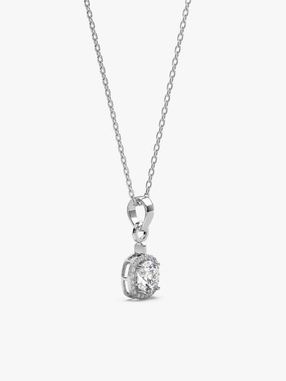 Silver Twilight Solitaire Pendant With Link Chain