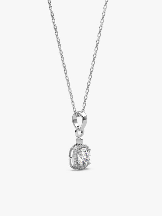 Silver Twilight Solitaire Pendant With Link Chain